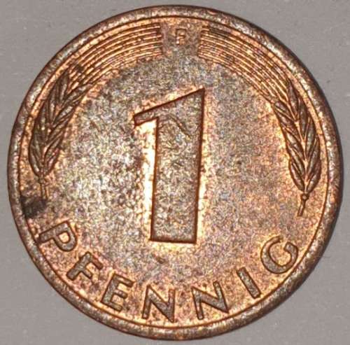 1978 F - 1 PFENNIG - ONE PFENNIG - GERMANY - FEDERAL REPUBLIC - (Copper Plated Steel)